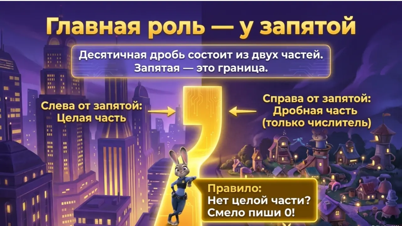 Слайд 3 презентации «Десятичные дроби в умном городе»