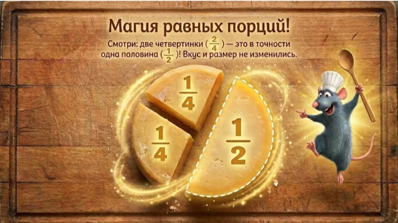Слайд 2 презентации «Основное свойство дроби»