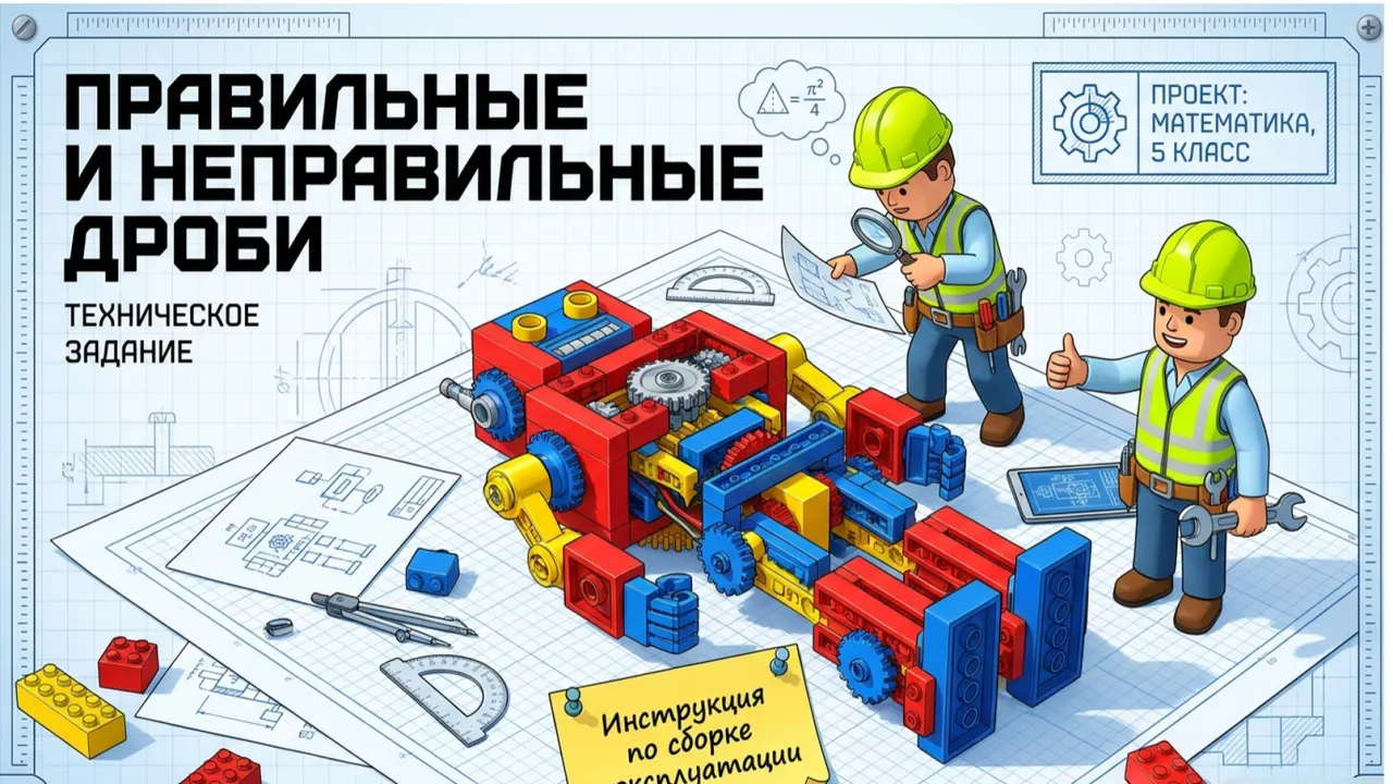 Слайд 1 презентации «Правильные и неправильные дроби»