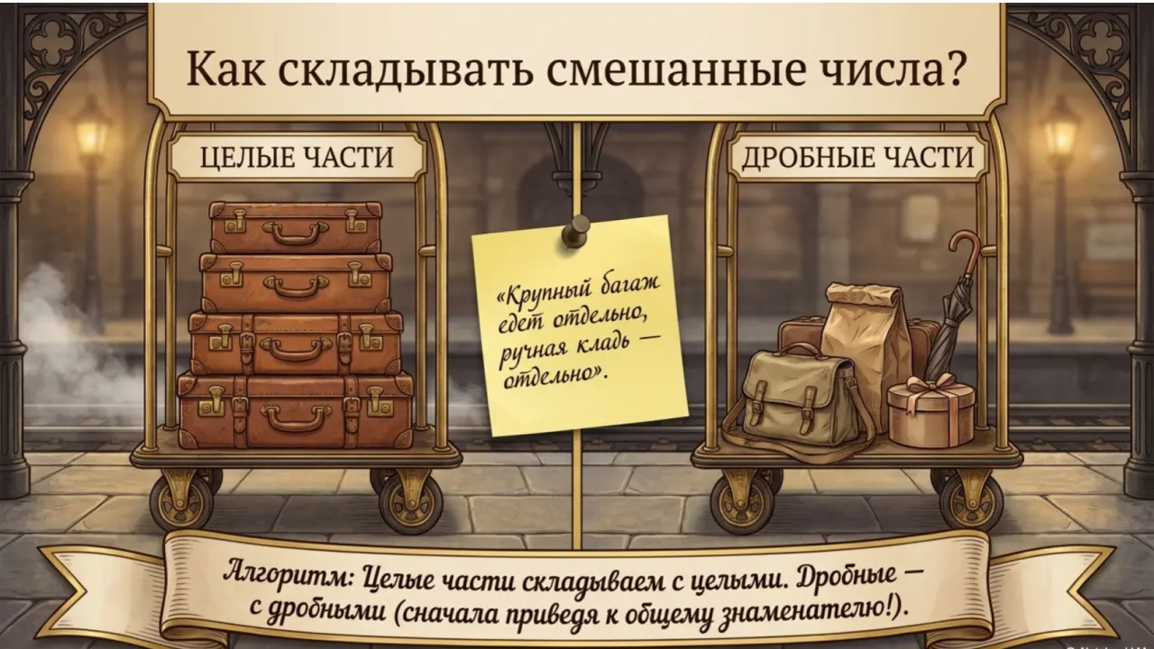 Слайд 4 презентации «Сложение и вычитание обыкновенных дробей»