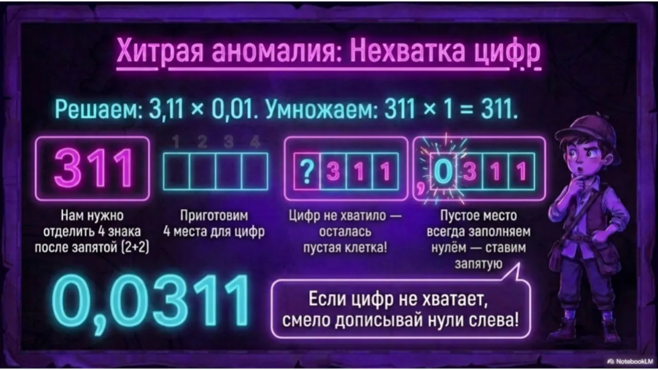 Слайд 3 презентации «Умножение десятичных дробей»