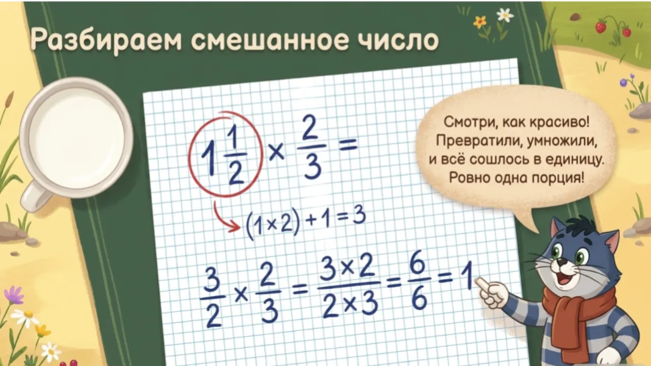 Слайд 4 презентации «Умножение обыкновенных дробей»